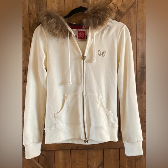 Fixdesign High End Coca-Cola Zip Up Jacket Hood Detachable Real Fur Trim Medium - Picture 2 of 7